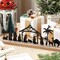 Nativity Sets for Christmas Indoor Decor Black Metal Nativity Scene with Wooden Base People Nativity Set Decorations for Christmas Xmas Home Table Shelf (Classic)